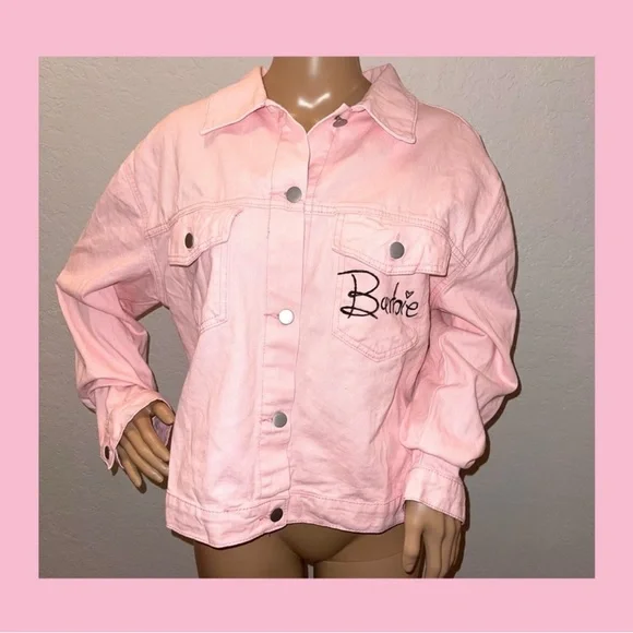 Custom Painted Barbie Pink Jacket! Women’s Large - Picture 3 of 5